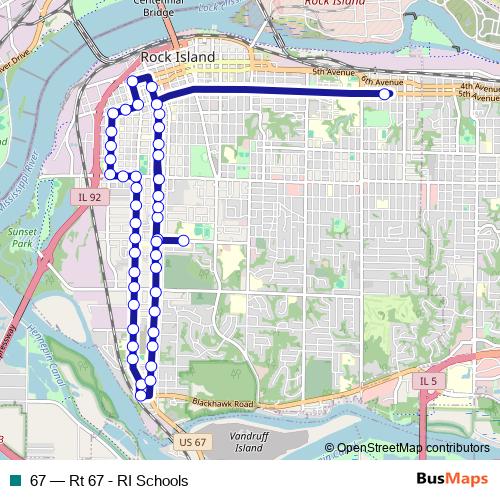 67 bus Line Map