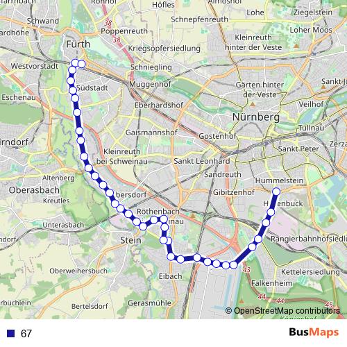 67 bus Line Map