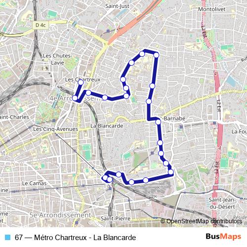 67 bus Line Map