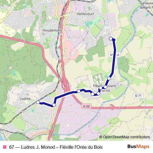 67 bus Line Map