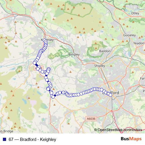 67 bus Line Map