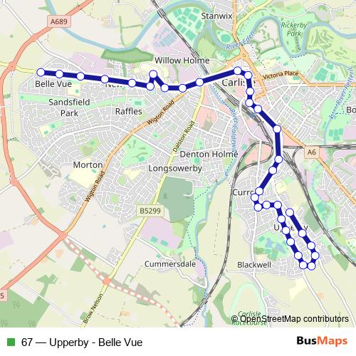67 bus Line Map