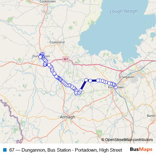 67 bus Line Map