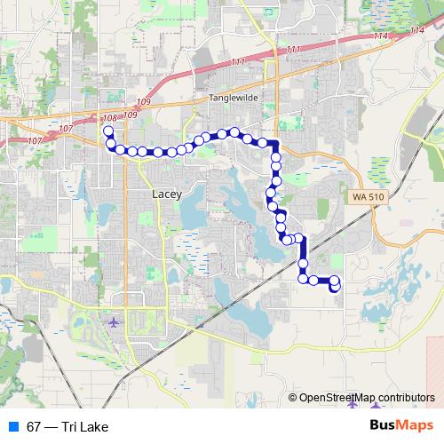 67 bus Line Map