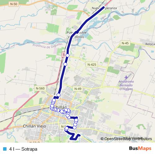 4 I bus Line Map