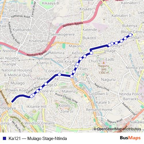 Ka121 bus Line Map