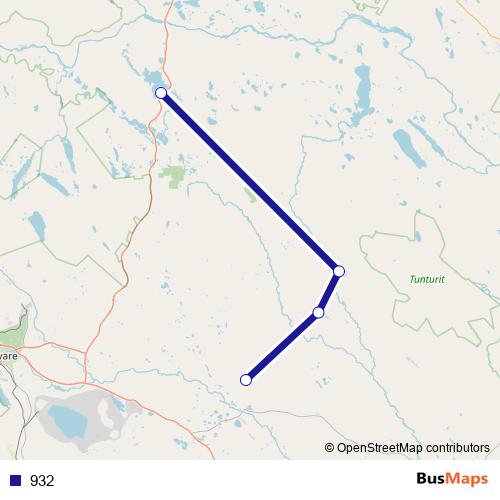 932 bus Line Map