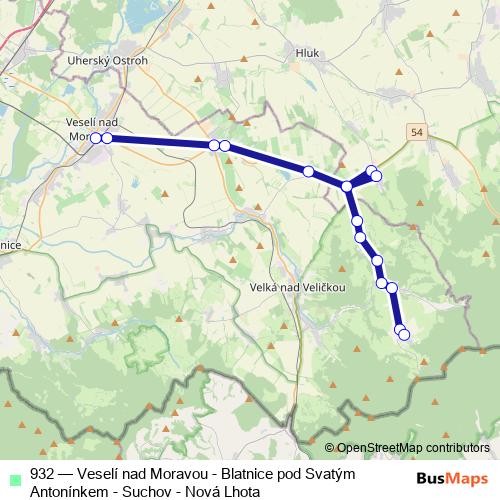 932 bus Line Map