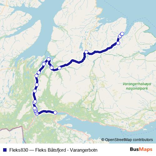 Fleks830 bus Line Map