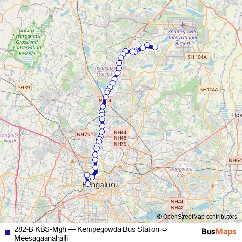 282-B KBS-Mgh bus Line Map