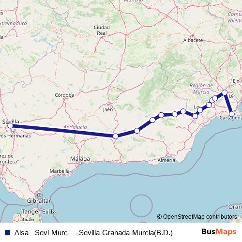 Alsa - Sevi-Murc bus Line Map
