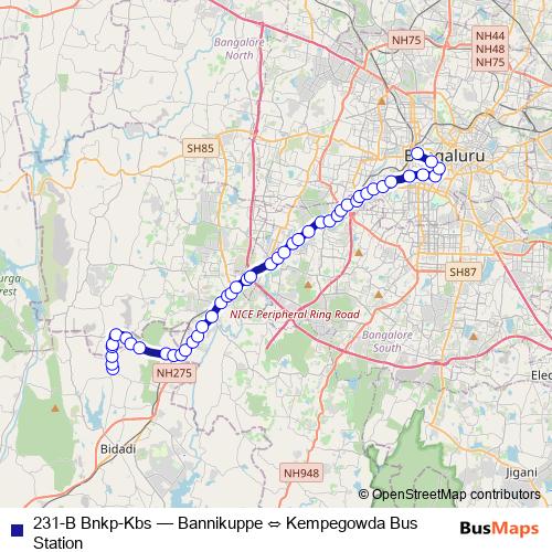 231-B Bnkp-Kbs bus Line Map
