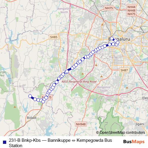 231-B Bnkp-Kbs bus Line Map