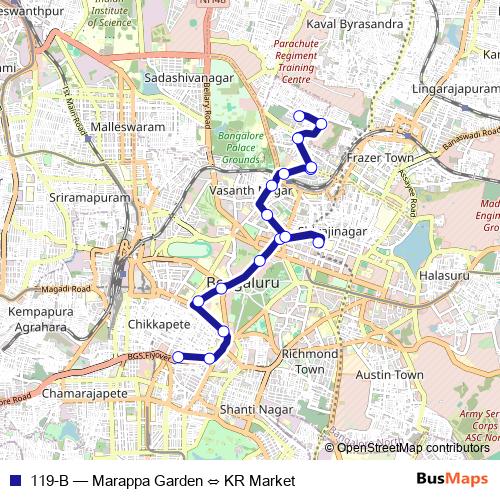 119-B bus Line Map