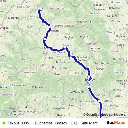 Flixbus 3905 bus Line Map