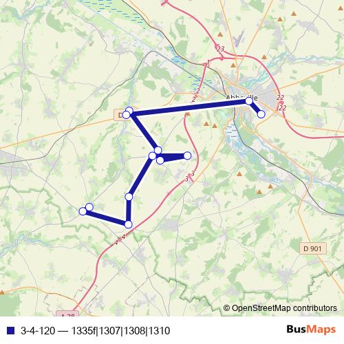 3-4-120 bus Line Map