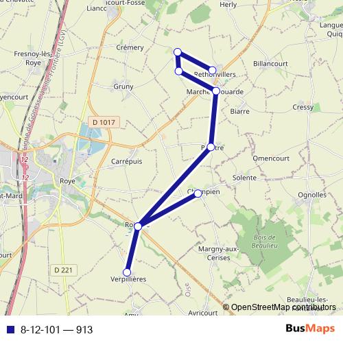 8-12-101 bus Line Map