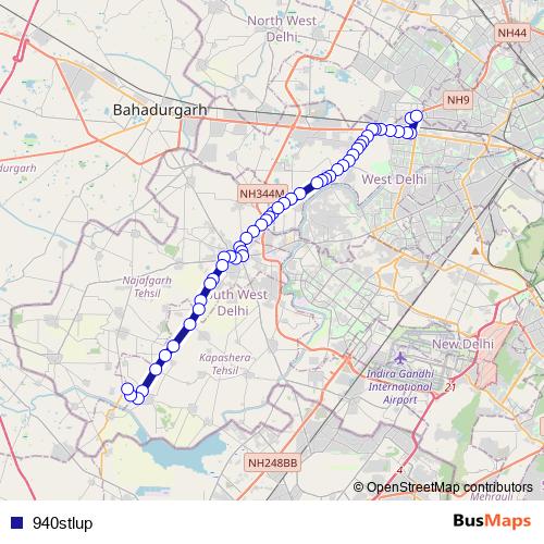 940stlup bus Line Map