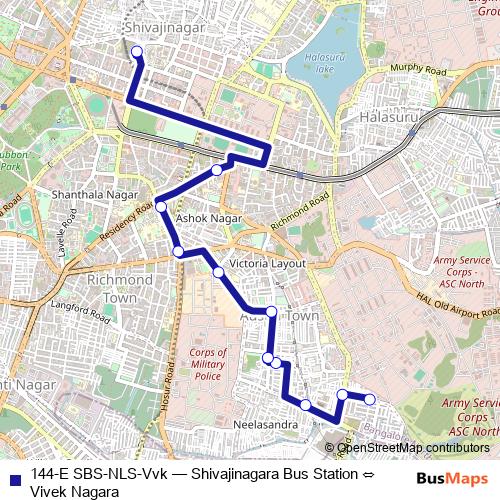 144-E SBS-NLS-Vvk bus Line Map