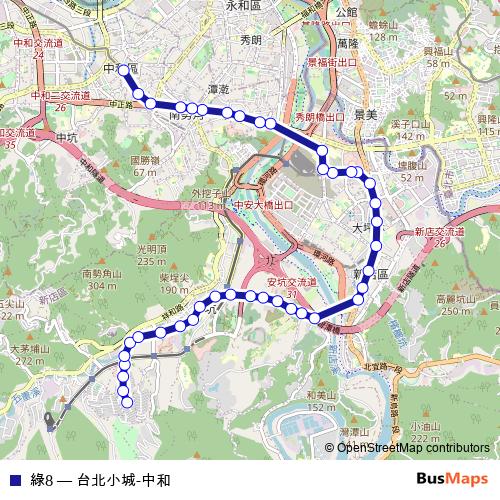 綠8 bus Line Map