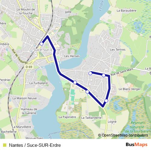 Nantes / Suce-SUR-Erdre bus Line Map