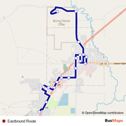 Eastbound Route bus Line Map