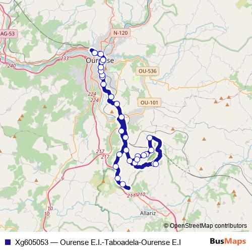 Xg605053 bus Line Map