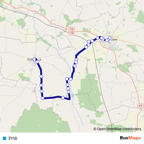 Pl16 bus Line Map