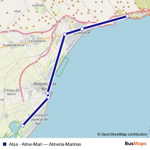 Alsa - Alme-Mari bus Line Map