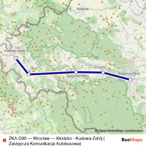 ZKA D90 bus Line Map
