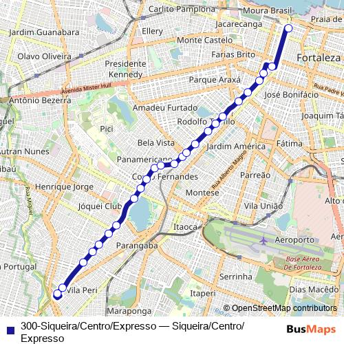 300-Siqueira/Centro/Expresso bus Line Map