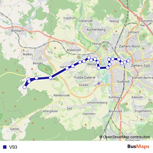 V93 bus Line Map