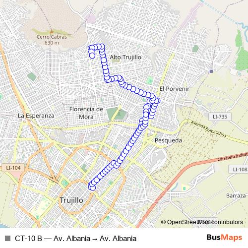 CT-10 B bus Line Map