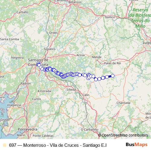 697 bus Line Map
