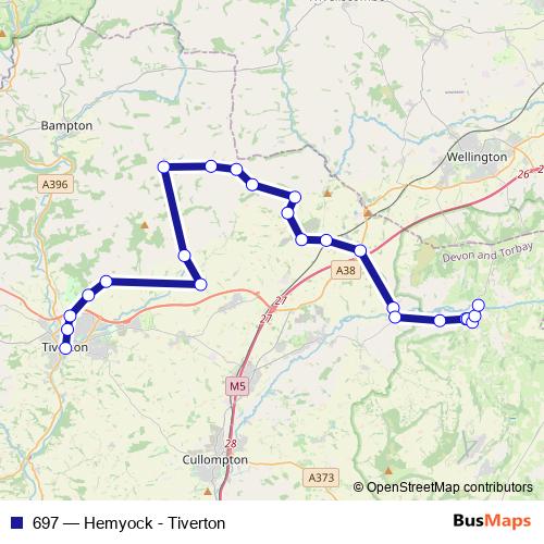 697 bus Line Map
