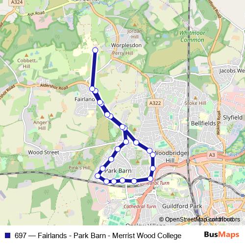 697 bus Line Map