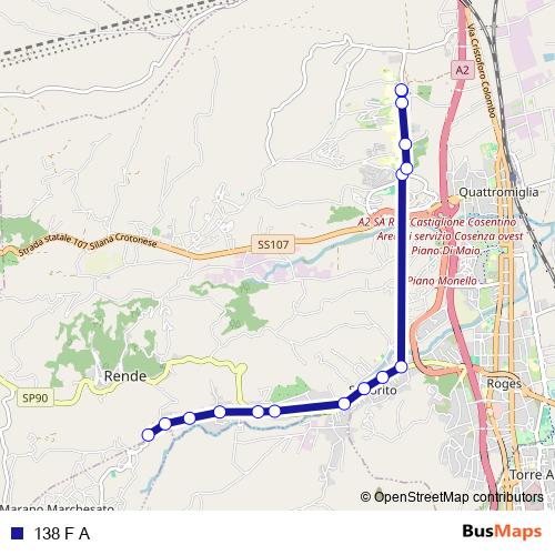 138 F A bus Line Map