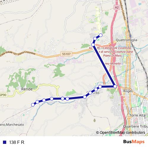 138 F R bus Line Map