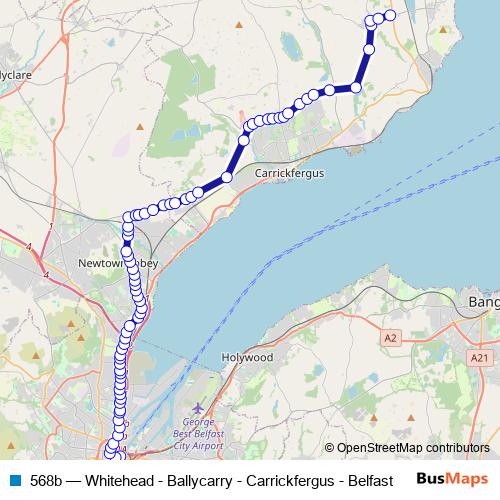 568b bus Line Map