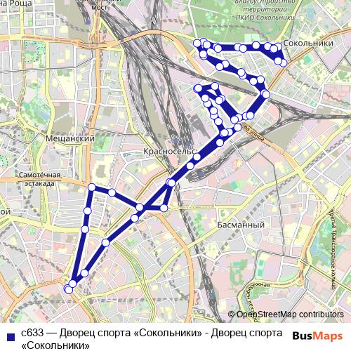 с633 bus Line Map