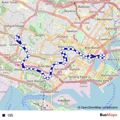 195 bus Line Map
