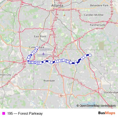 195 bus Line Map