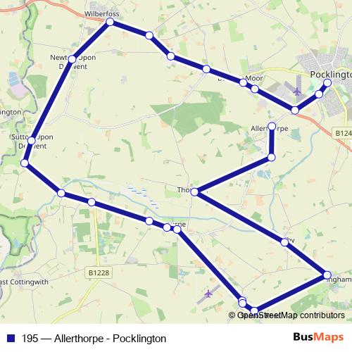 195 bus Line Map