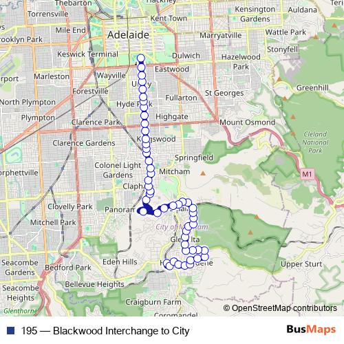 195 bus Line Map