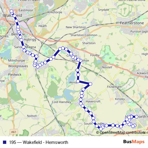 195 bus Line Map