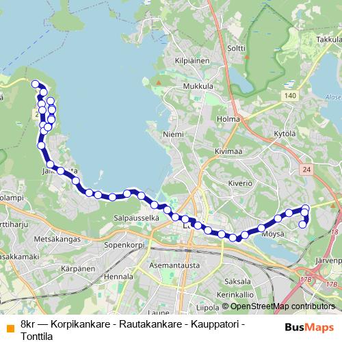 8kr bus Line Map
