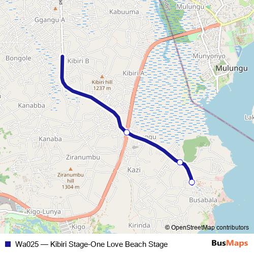 Wa025 bus Line Map