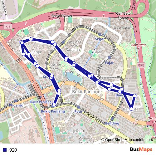 920 bus Line Map