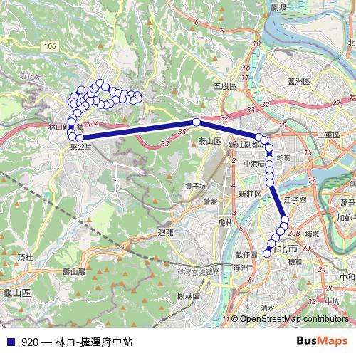 920 bus Line Map