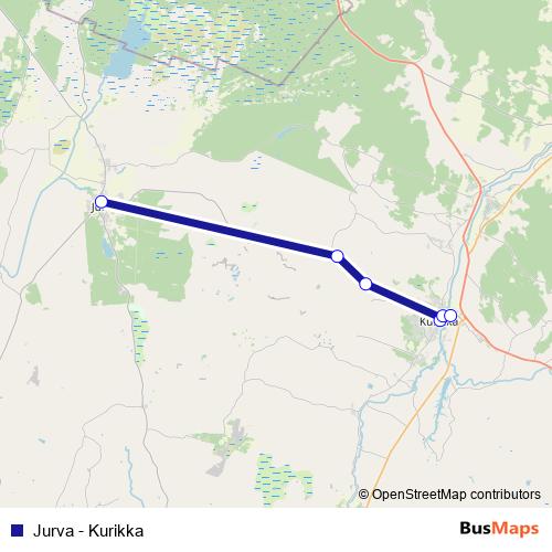 Jurva - Kurikka bus Line Map